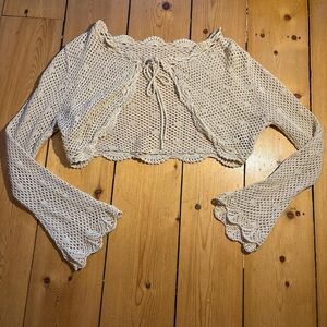 Cider Cream Crochet Crop Top